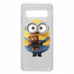 Чехол для Samsung S10 Миньон с мишкой