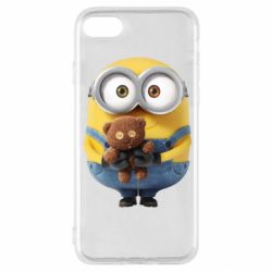 Чохол для iPhone SE 2020 Міньйон з ведмедиком - PrintSalon