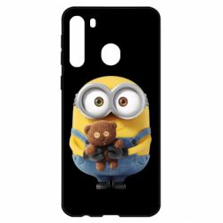 Чехол для Samsung A21 Миньон с мишкой