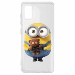 Чехол для Samsung A41 Миньон с мишкой