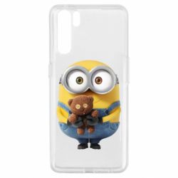 Чехол для Oppo A91/Reno3 Миньон с мишкой