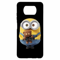 Чехол для Xiaomi Poco X3 Миньон с мишкой