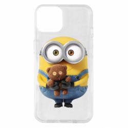 Чохол для iPhone 14 Міньйон з ведмедиком - PrintSalon