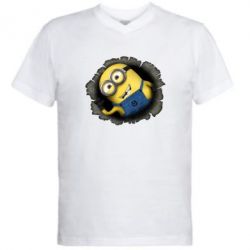 Мужская футболка  с V-образным вырезом Миньон - PrintSalon