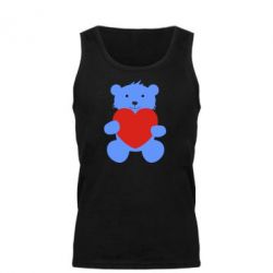 Мужская майка Мишка с сердечком - PrintSalon