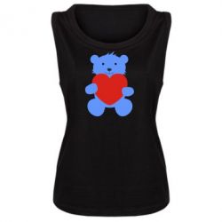 Женская майка Мишка с сердечком - PrintSalon
