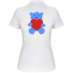 Женское поло Мишка с сердечком - PrintSalon
