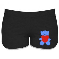 Женские шорты Мишка с сердечком - PrintSalon