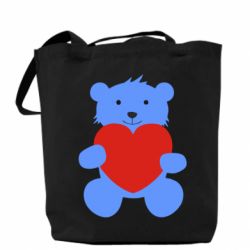 Эко-сумка Мишка с сердечком - PrintSalon
