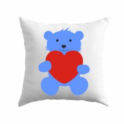 Подушка Мишка с сердечком-PrintSalon Подушка Мишка с сердечком