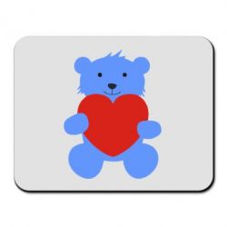 Коврик для мыши Мишка с сердечком - PrintSalon