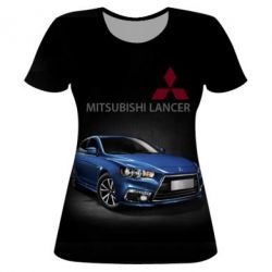Женская футболка 3D Mitsubishi Lancer