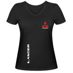 Жіноча футболка з V-подібним вирізом Mitsubishi Lancer - PrintSalon