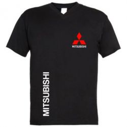 Чоловіча футболка з V-подібним вирізом Mitsubishi Motors logo - PrintSalon