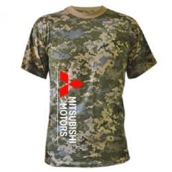 Камуфляжна футболка Mitsubishi Motors лого - PrintSalon