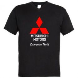 Мужская футболка  с V-образным вырезом Mitsubishi Motors - PrintSalon