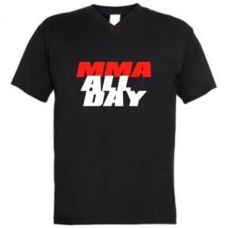 Мужская футболка  с V-образным вырезом MMA All day - PrintSalon