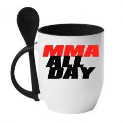Чашка с ложкой MMA All day - PrintSalon