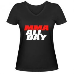 Женская футболка с V-образным вырезом MMA All day - PrintSalon