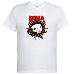 Мужская футболка  с V-образным вырезом MMA Spot - PrintSalon