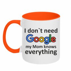 Чашка двокольорова Мені не потрібен гугл 2