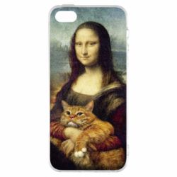 Чохол для iphone 5/5S/SE Mona Lisa and the cat - PrintSalon