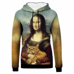 Жіноче 3D худі Mona Lisa and the cat