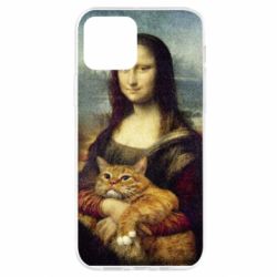 Чохол для iPhone 12 Mona Lisa and the cat - PrintSalon