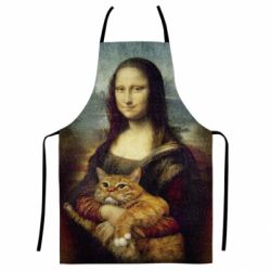 Фартух з 3D принтом Mona Lisa and the cat - PrintSalon