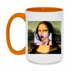 Чашка двухцветная 420ml Mona lisa - PrintSalon