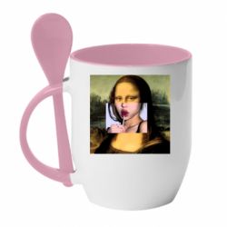 Чашка с ложкой Mona lisa - PrintSalon