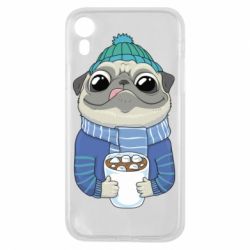 Чехол для iPhone XR Мопс любит кофе - PrintSalon