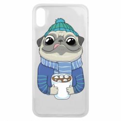 Чехол для iPhone Xs Max Мопс любит кофе - PrintSalon