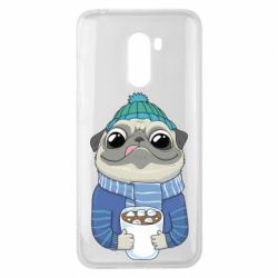 Чехол для Xiaomi Pocophone F1 Мопс любит кофе - PrintSalon