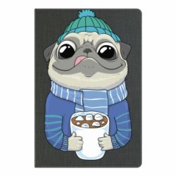 Блокнот с принто Мопс любит кофе - PrintSalon