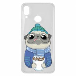 Чехол для Huawei P Smart Plus 2018 Мопс любит кофе - PrintSalon