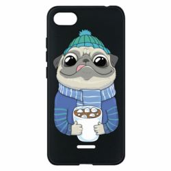 Чехол для Xiaomi Redmi 6A Мопс любит кофе - PrintSalon