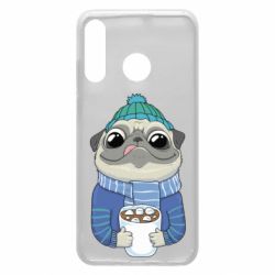 Чехол для Huawei P30 Lite Мопс любит кофе - PrintSalon