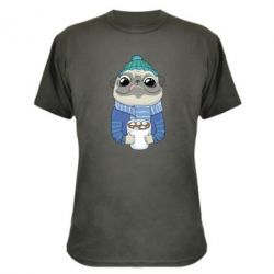 Камуфляжная футболка Мопс любит кофе - PrintSalon