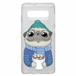 Чехол для Samsung S10+ Мопс любит кофе - PrintSalon