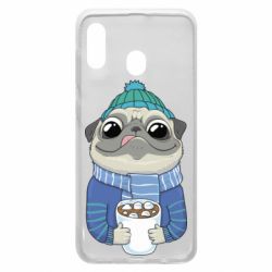 Чехол для Samsung A30 Мопс любит кофе - PrintSalon