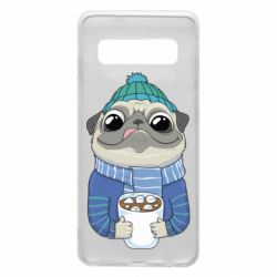 Чехол для Samsung S10 Мопс любит кофе - PrintSalon