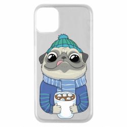 Чехол для iPhone 11 Pro Мопс любит кофе - PrintSalon