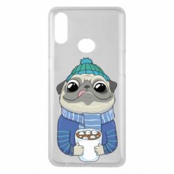 Чехол для Samsung A10s Мопс любит кофе - PrintSalon