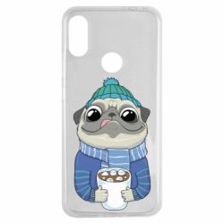 Чехол для Xiaomi Redmi Note 7 Мопс любит кофе - PrintSalon