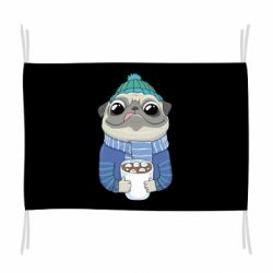 Флаг Мопс любит кофе - PrintSalon