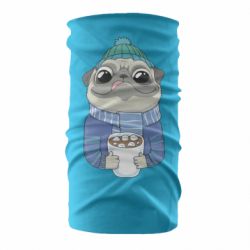 Бандана Мопс любит кофе - PrintSalon