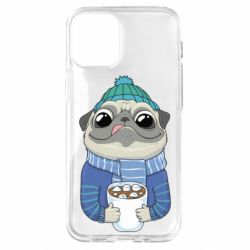 Чехол для iPhone 12 mini Мопс любит кофе - PrintSalon