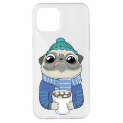 Чехол для iPhone 12 Pro Max Мопс любит кофе - PrintSalon