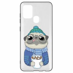 Чехол для Samsung A21s Мопс любит кофе - PrintSalon